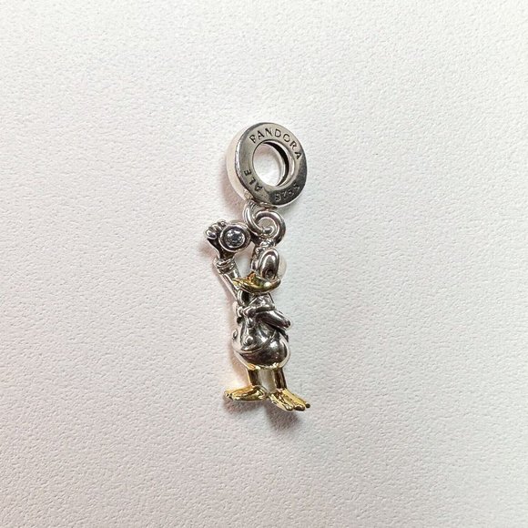 Pandora Disney 100th Anniversary Donald Duck Diamond Dangle Charm - Picture 1 of 5